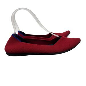 Rothys Womens 7 Flats The Point Lipstick Red Classic Comfort Slip On Shoes